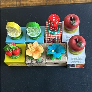 Vibrant Fruit and Flower Bottle Stoppers